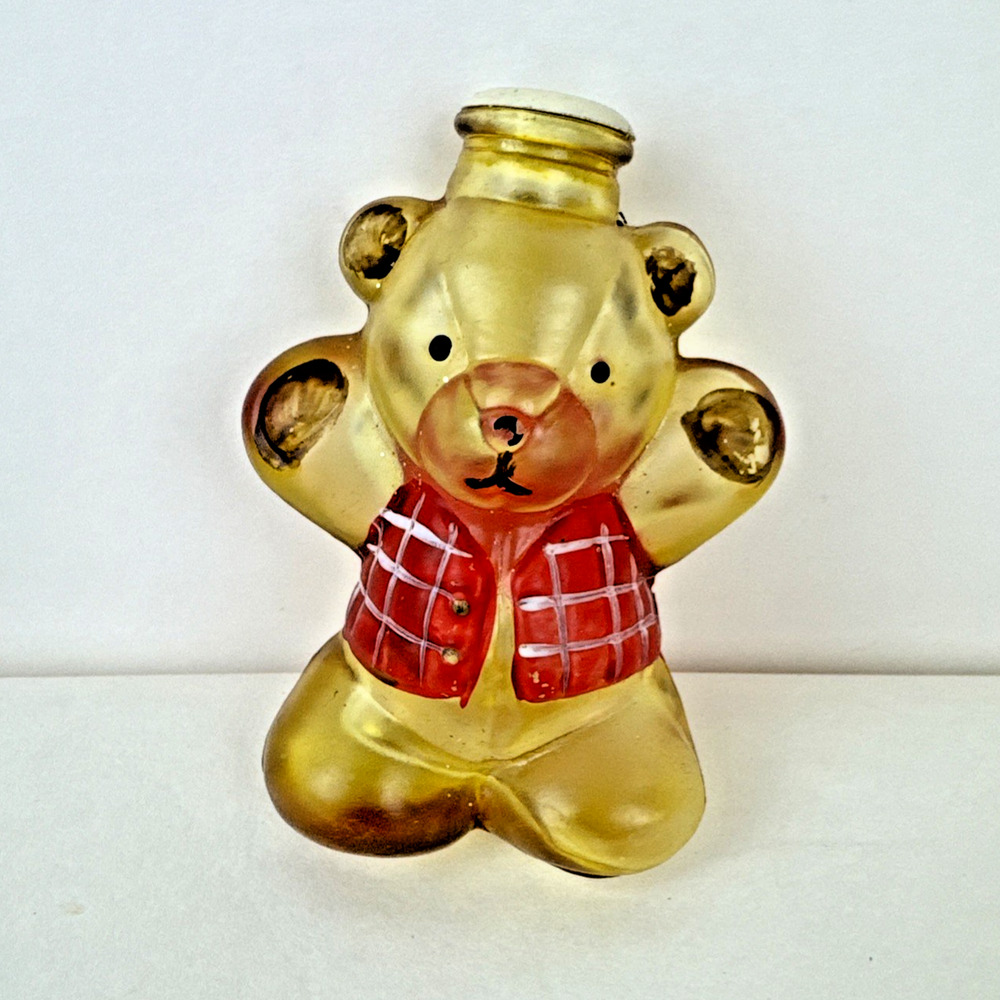 Bear Old World Christmas Light Cover Glass Teddy Bear Hand Painted